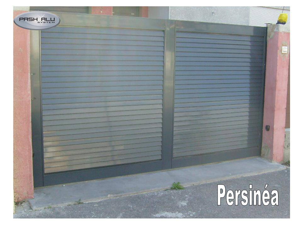 portail aluminium lames persienne  en AS1 Le persinéa